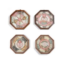 Y A GROUP OF FOUR SHELLWORK SAILOR'S VALENTINES, 19TH CENTURY