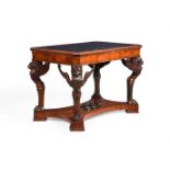 A VICTORIAN MAHOGANY LIBRARY CENTRE TABLE, IN REGENCY STYLE, SECOND HALF 19TH CENTURY