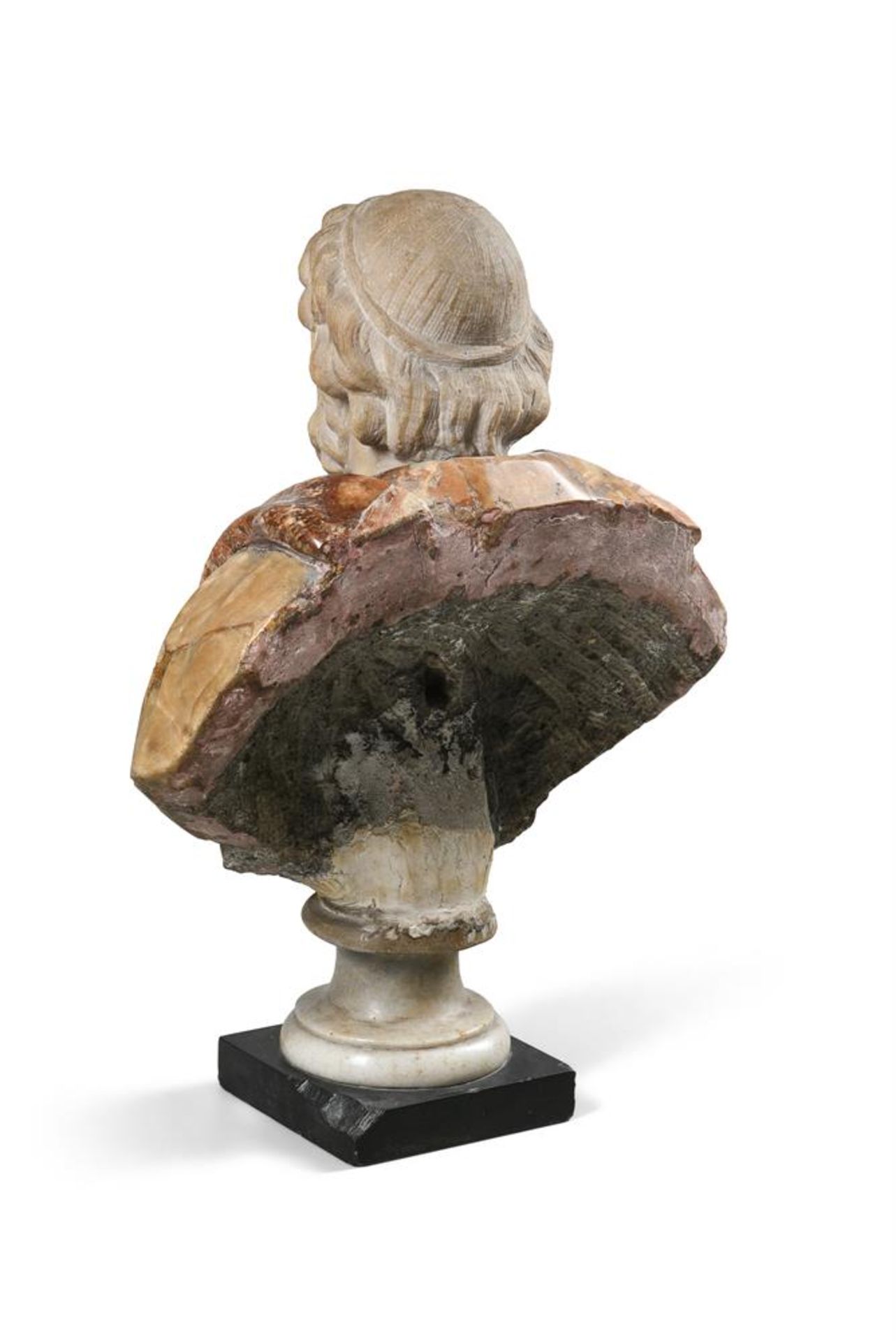 AFTER THE ANTIQUE, A MARBLE AND HARDSTONE CLASSICAL BUST, 19TH CENTURY AND LATER - Image 5 of 5