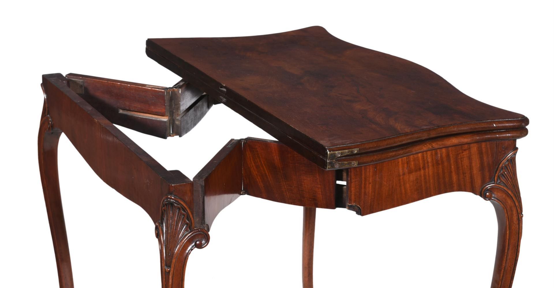 A CLOSELY MATCHED PAIR OF GEORGE III MAHOGANY AND INLAID TEA TABLES, CIRCA 1780 - Image 5 of 6