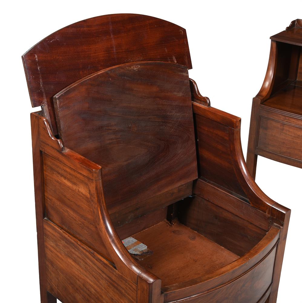 A MATCHED PAIR OF REGENCY MAHOGANY BEDSIDE COMMODES OR TABLES, EARLY 19TH CENTURY - Image 2 of 2