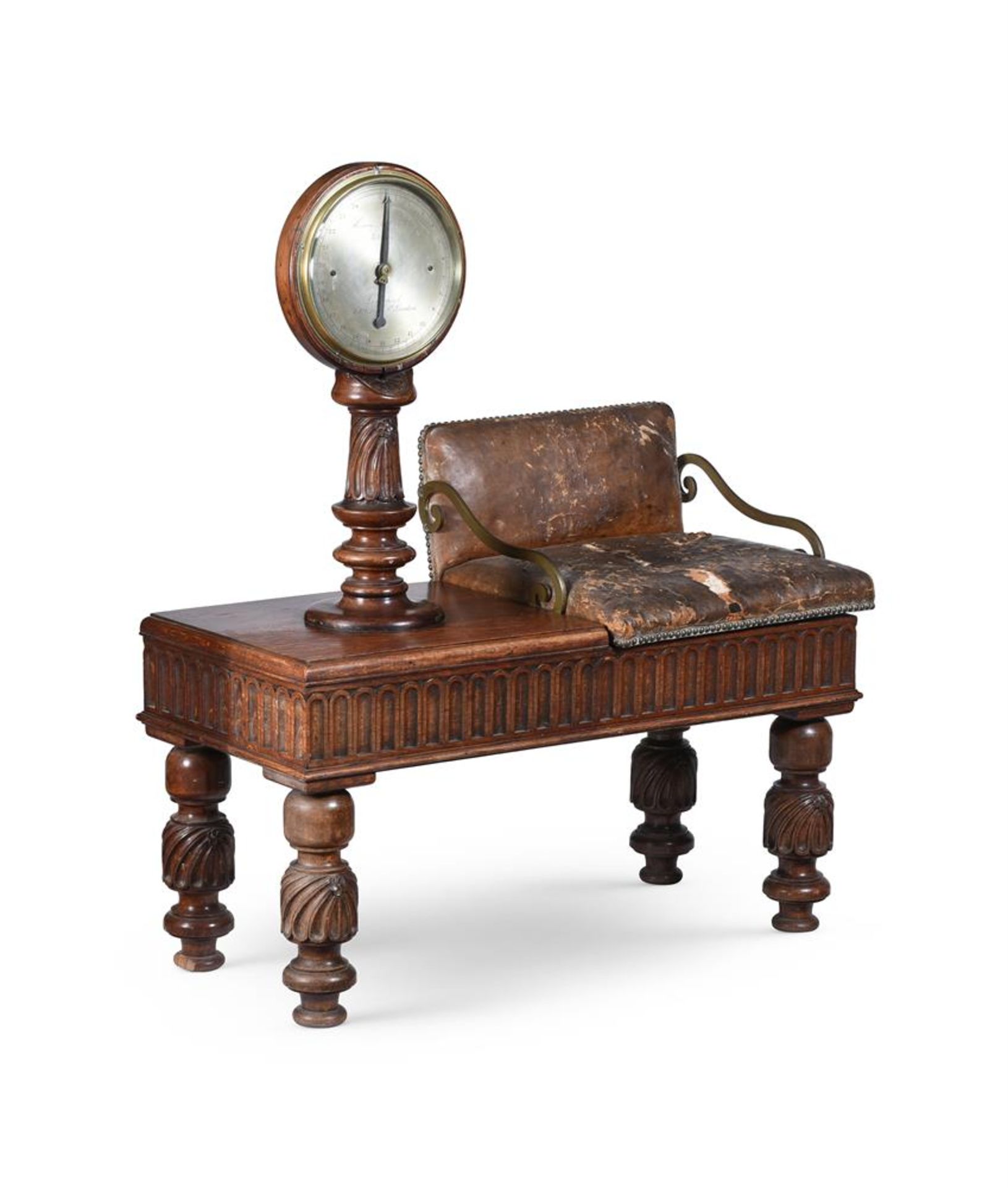 A SET OF LATE VICTORIAN OAK AND BRASS JOCKEY SCALES, BY HENRY POOLEY & SONS, LATE 19TH CENTURY