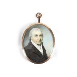 Y ENGLISH SCHOOL, EARLY TO MID 19TH CENTURY, MINIATURE PORTRAIT OF A MAN