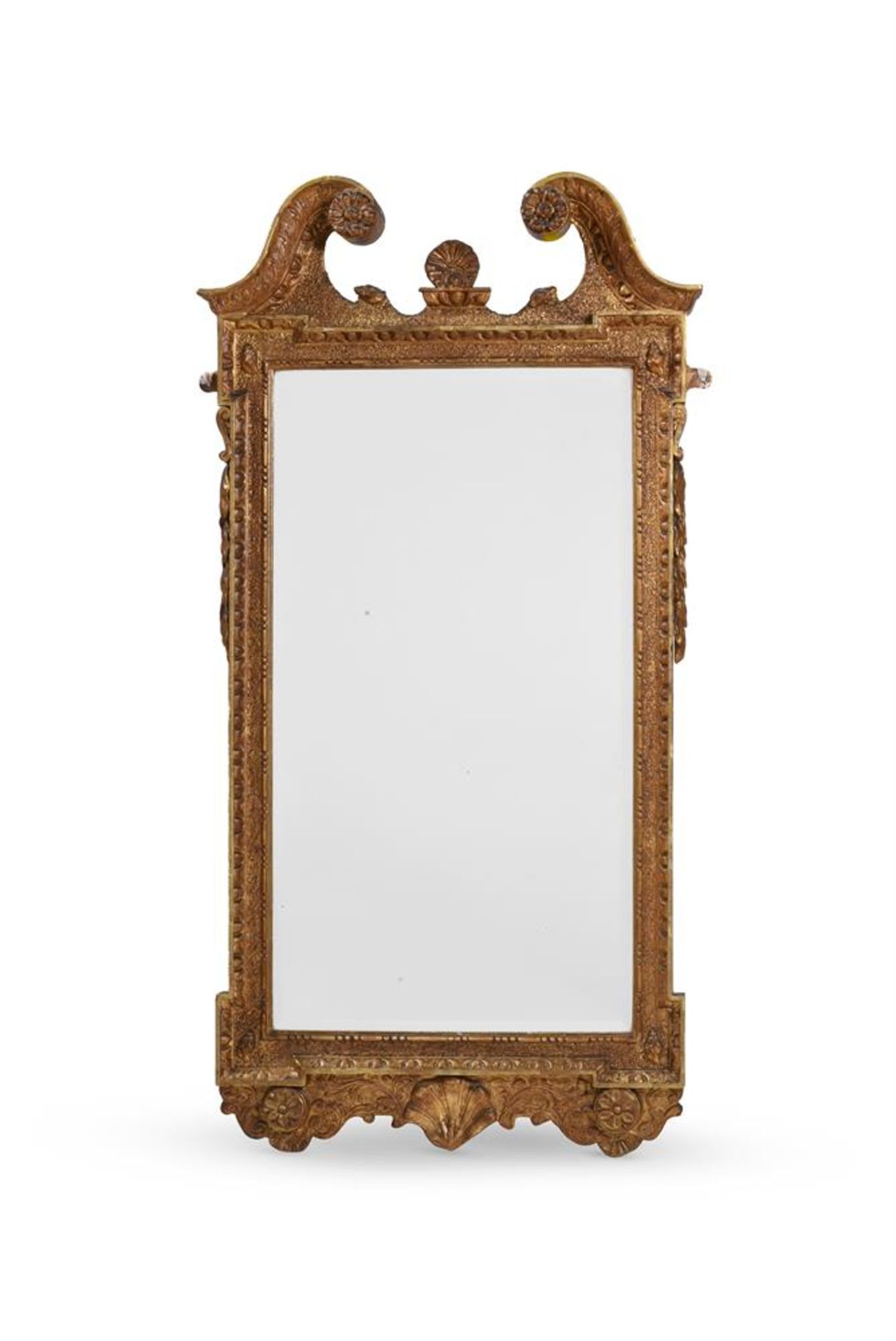 A GEORGE II GILTWOOD AND GESSO MIRROR, CIRCA 1740
