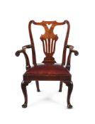 A GEORGE II WALNUT ARMCHAIR, CIRCA 1730