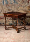 AN OLIVEWOOD AND HOLLY OYSTER VENEERED SIDE TABLE, CIRCA 1680 & LATER