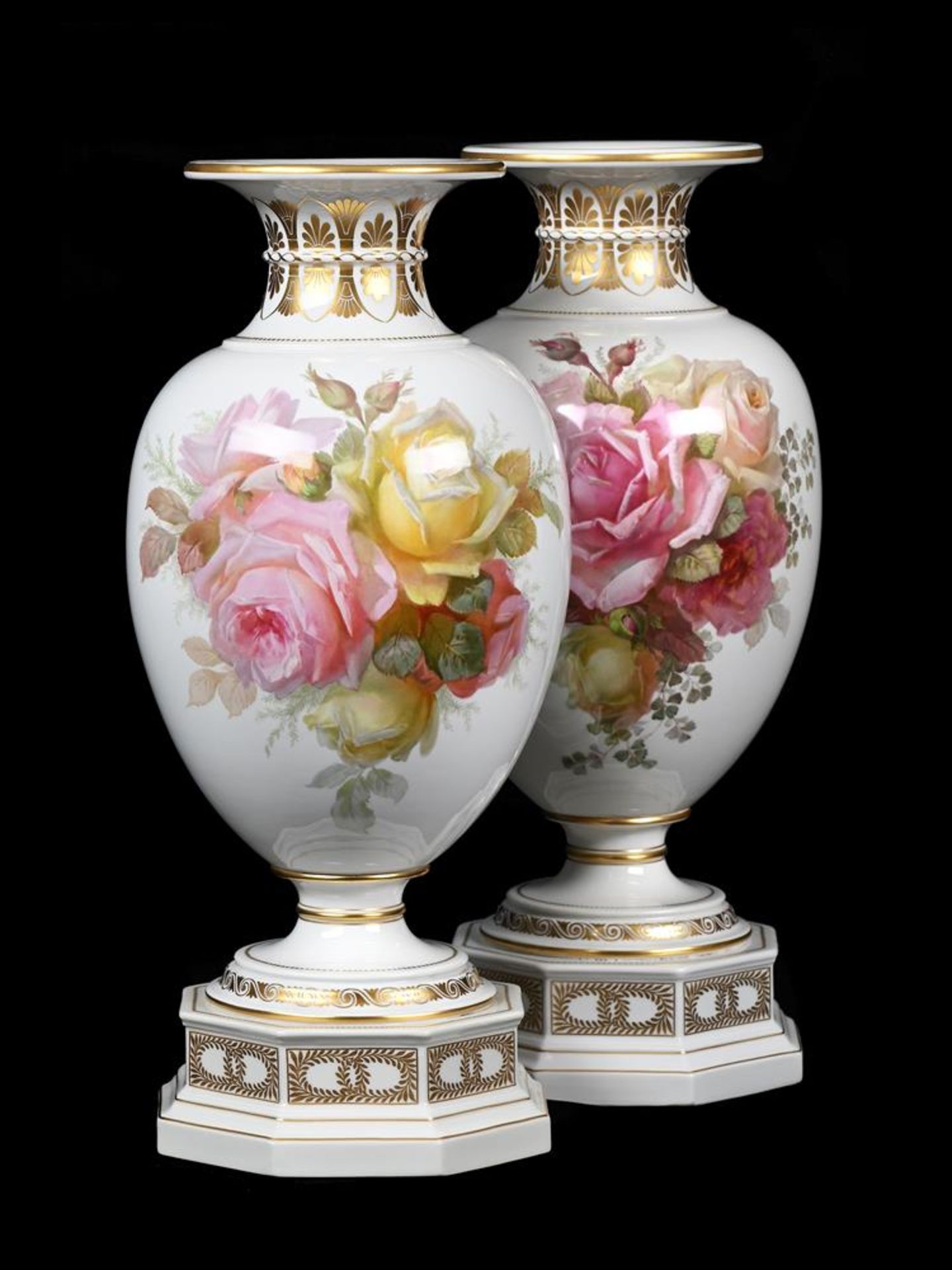 A VERY NEAR PAIR OF BERLIN (KPM) PORCELAIN VASES, CIRCA 1900