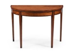 Y A GEORGE III SATINWOOD AND TULIPWOOD BANDED CONSOLE OR SIDE TABLE, CIRCA 1790