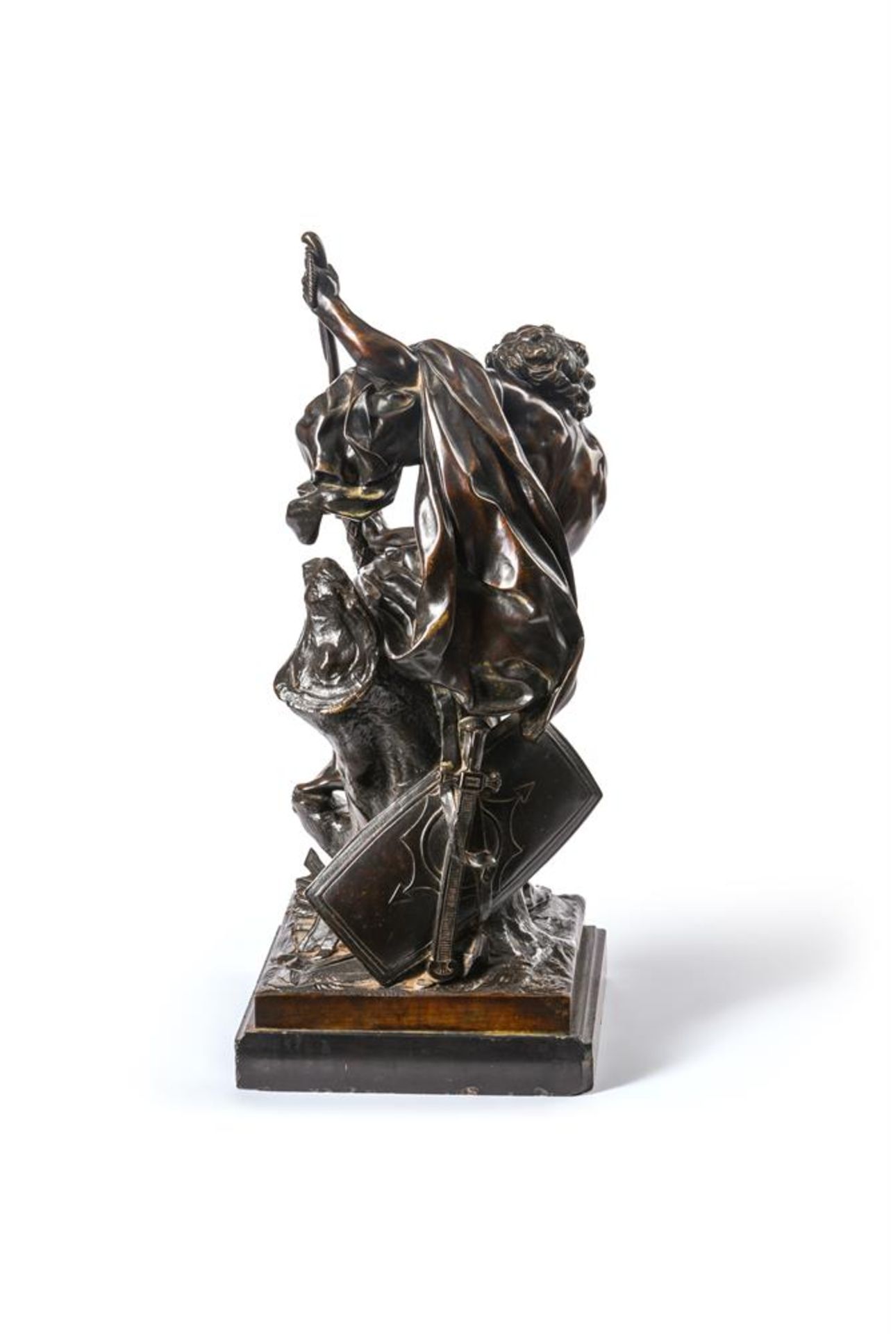 AFTER JACQUES BOUSSEAU (1681-1740), A BRONZE FIGURE OF ULYSSES STRINGING HIS BOW, LATE 19TH CENTURY - Image 3 of 3