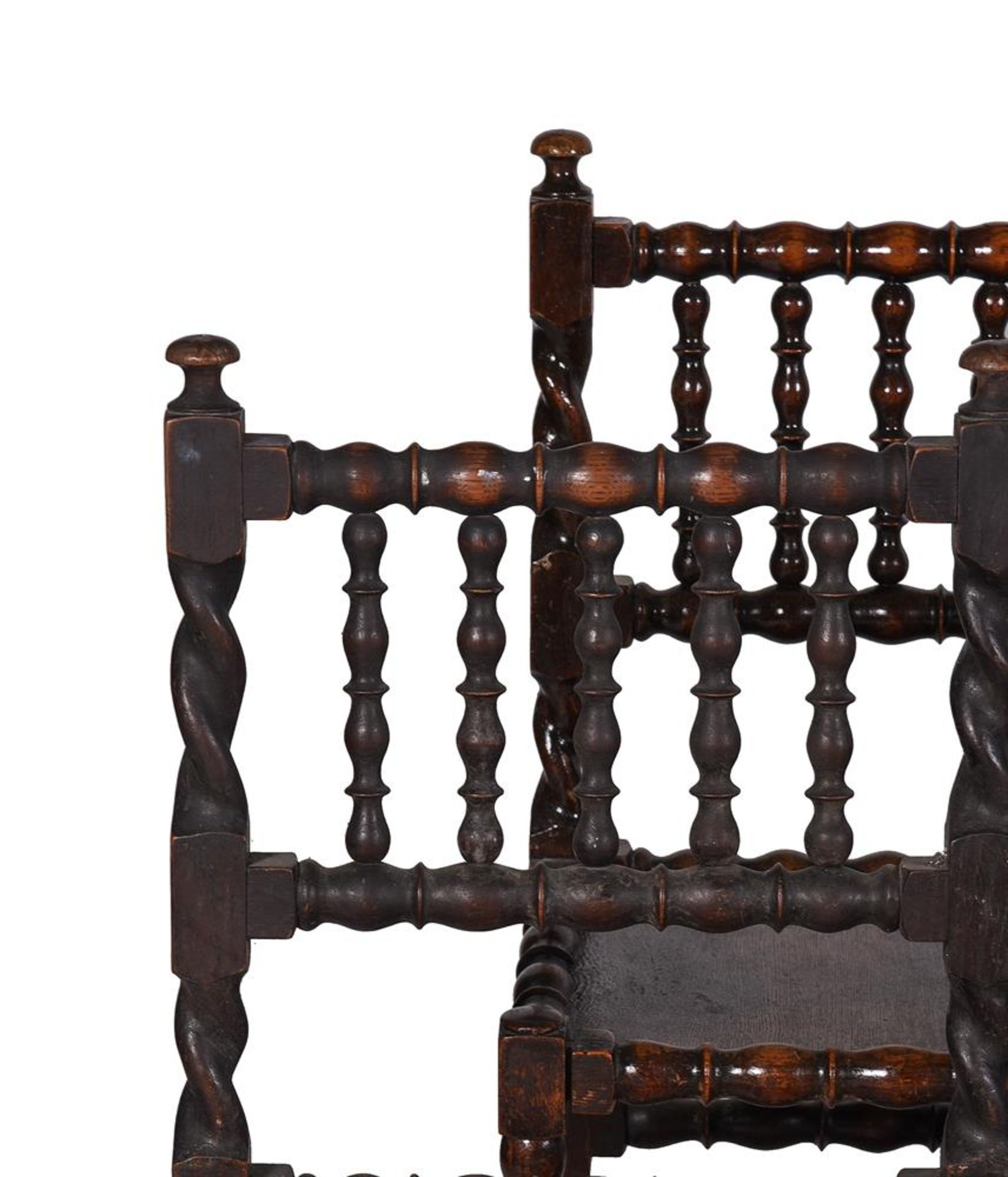 A SET OF EIGHT OAK CHAIRS, IN CHARLES II STYLE, LATE 19TH CENTURY - Bild 2 aus 5
