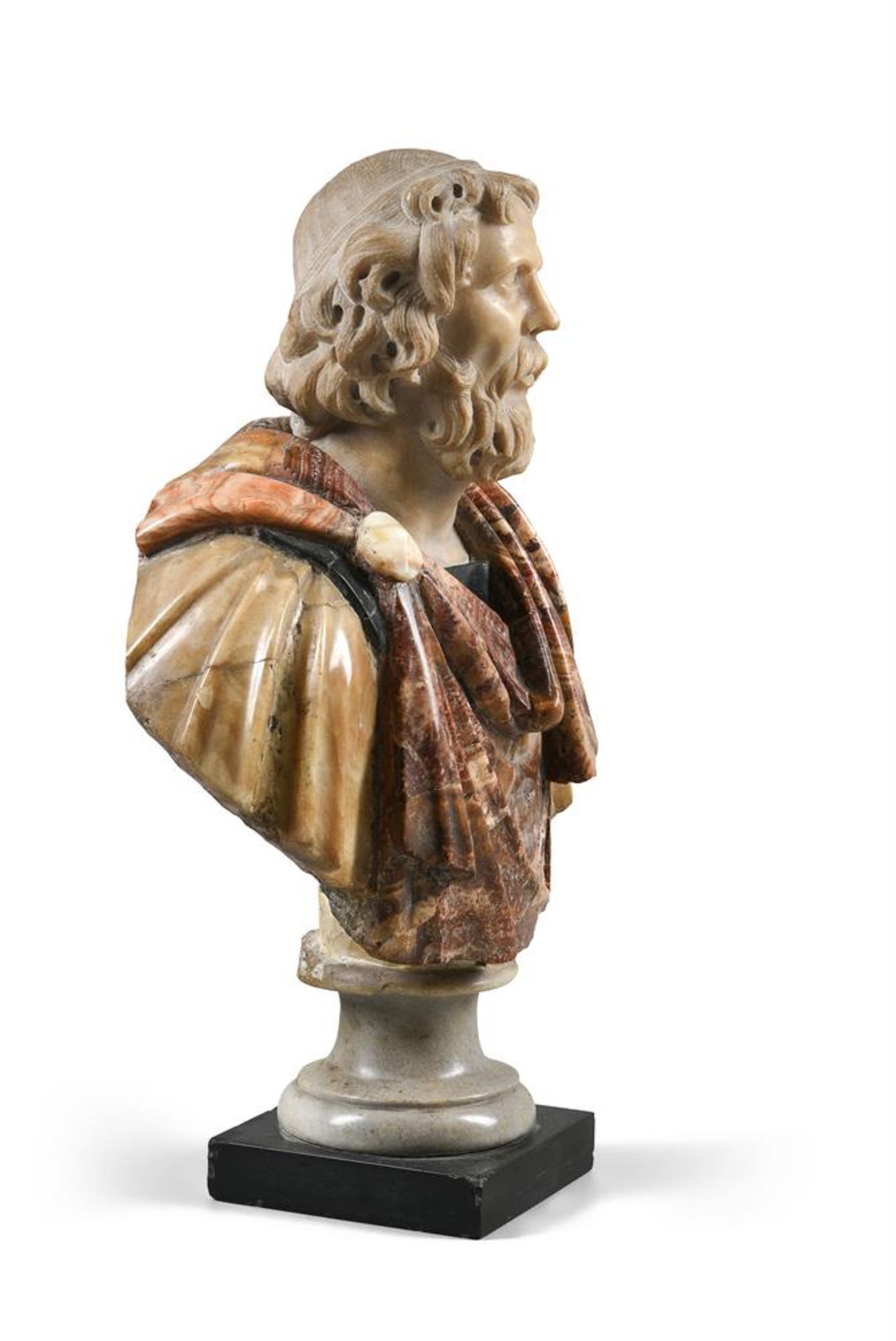 AFTER THE ANTIQUE, A MARBLE AND HARDSTONE CLASSICAL BUST, 19TH CENTURY AND LATER - Image 4 of 5
