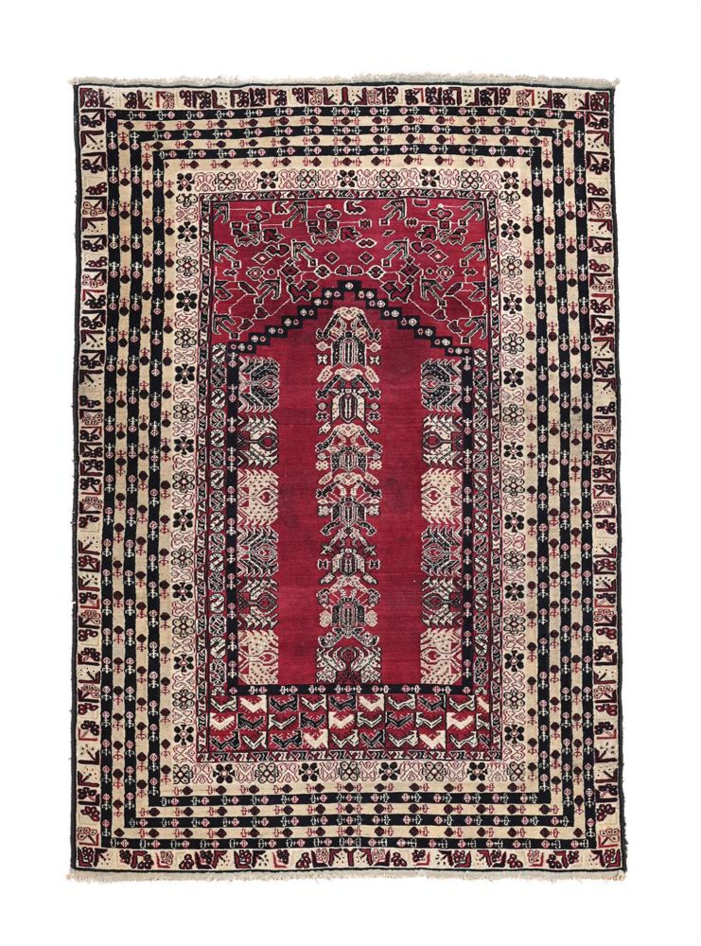 AN AGRA RUG, approximately 208 x 134cm