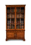 A QUEEN ANNE WALNUT, BURR WALNUT AND FEATHER BANDED BOOKCASE OR DISPLAY CABINET, CIRCA 1710