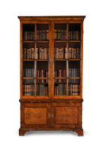 A QUEEN ANNE WALNUT, BURR WALNUT AND FEATHER BANDED BOOKCASE OR DISPLAY CABINET, CIRCA 1710