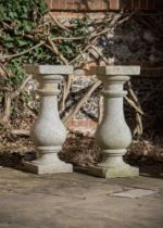 A PAIR OF CARVED CORNISH GRANITE PEDESTALS, 19TH CENTURY