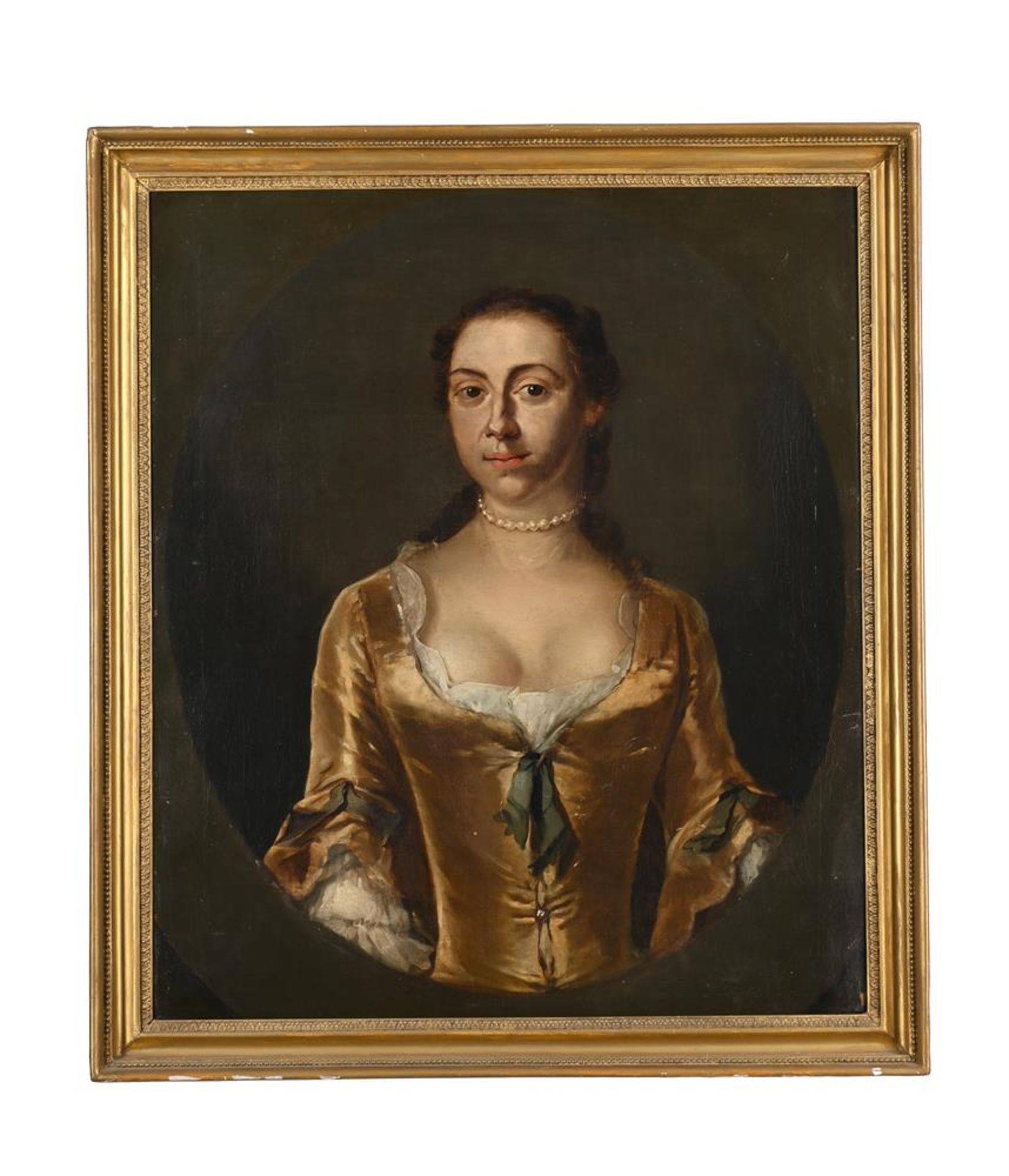 BRITISH SCHOOL (18TH CENTURY), PORTRAIT OF A LADY IN A GOLDEN DRESS