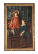λ FREDERICK SAMUEL BEAUMONT (BRITISH 1861 - 1954), PORTRAIT OF GARTH WOOLFORD AND HIS SISTER