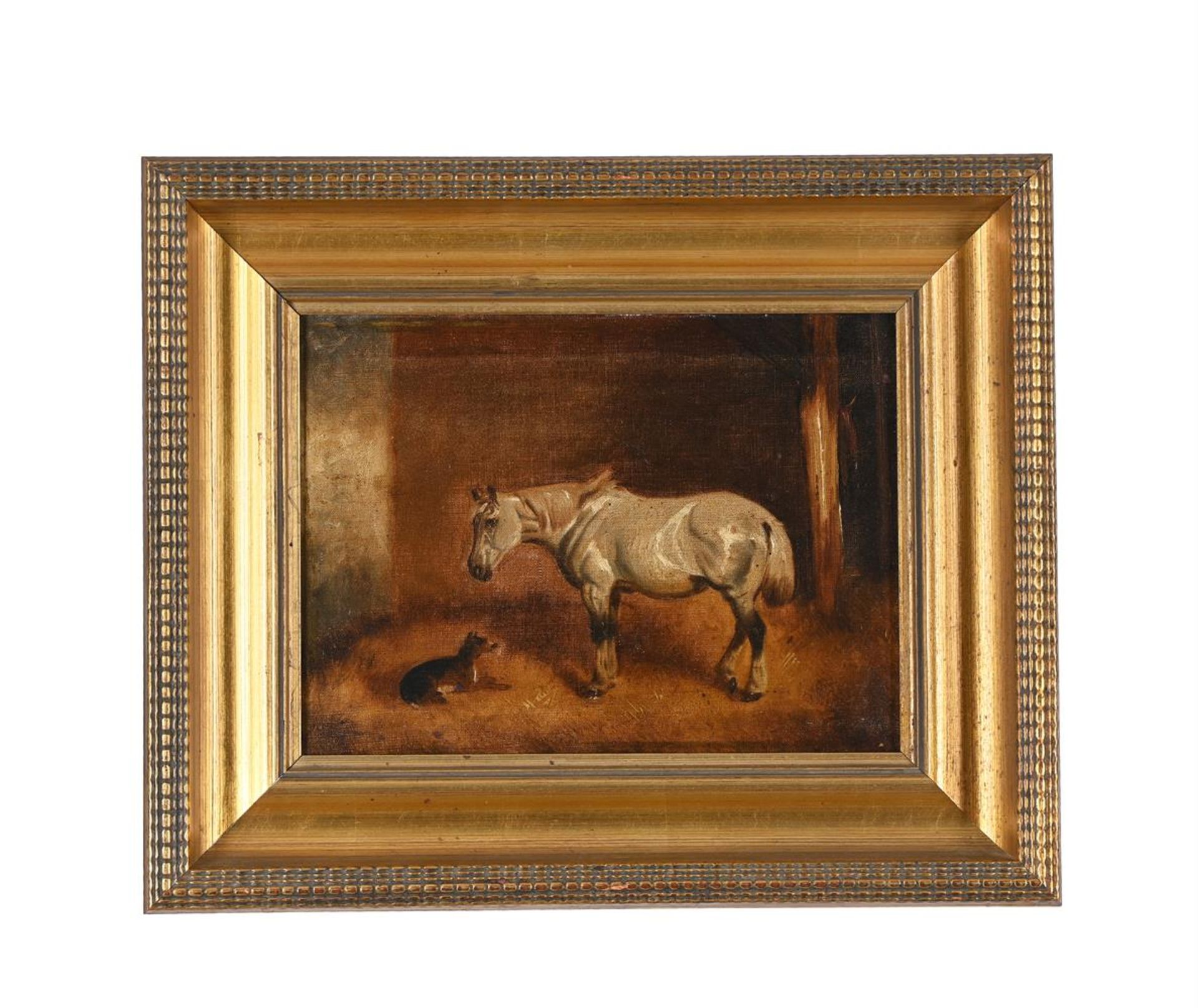 FOLLOWER OF JAMES CLARK, HORSE AND A DOG IN A BARN