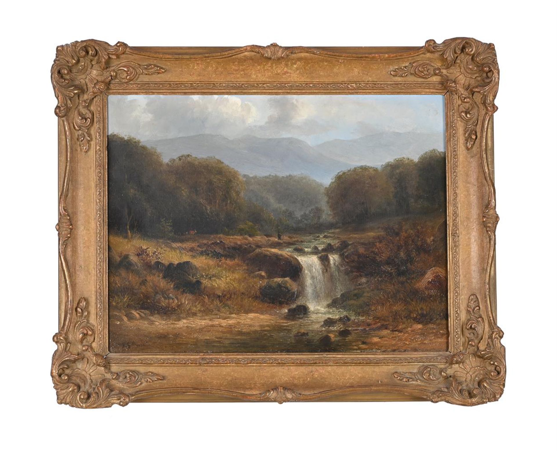 EDMUND GILL (BRITISH 1820-1894), WATERFALL ON THE UPPER REACHES OF THE CLYDE