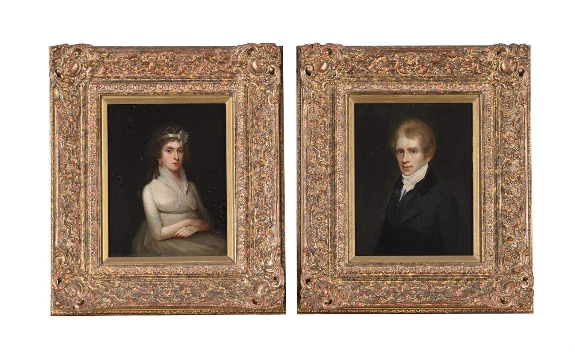 ENGLISH SCHOOL (19TH CENTURY), PORTRAIT OF A REGENCY LADY; PORTRAIT OF A REGENCY GENTLEMAN