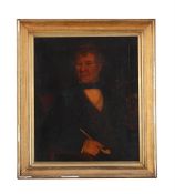 AMERICAN SCHOOL (19TH CENTURY), PORTRAIT OF A GENTLEMAN HOLDING A PIPE