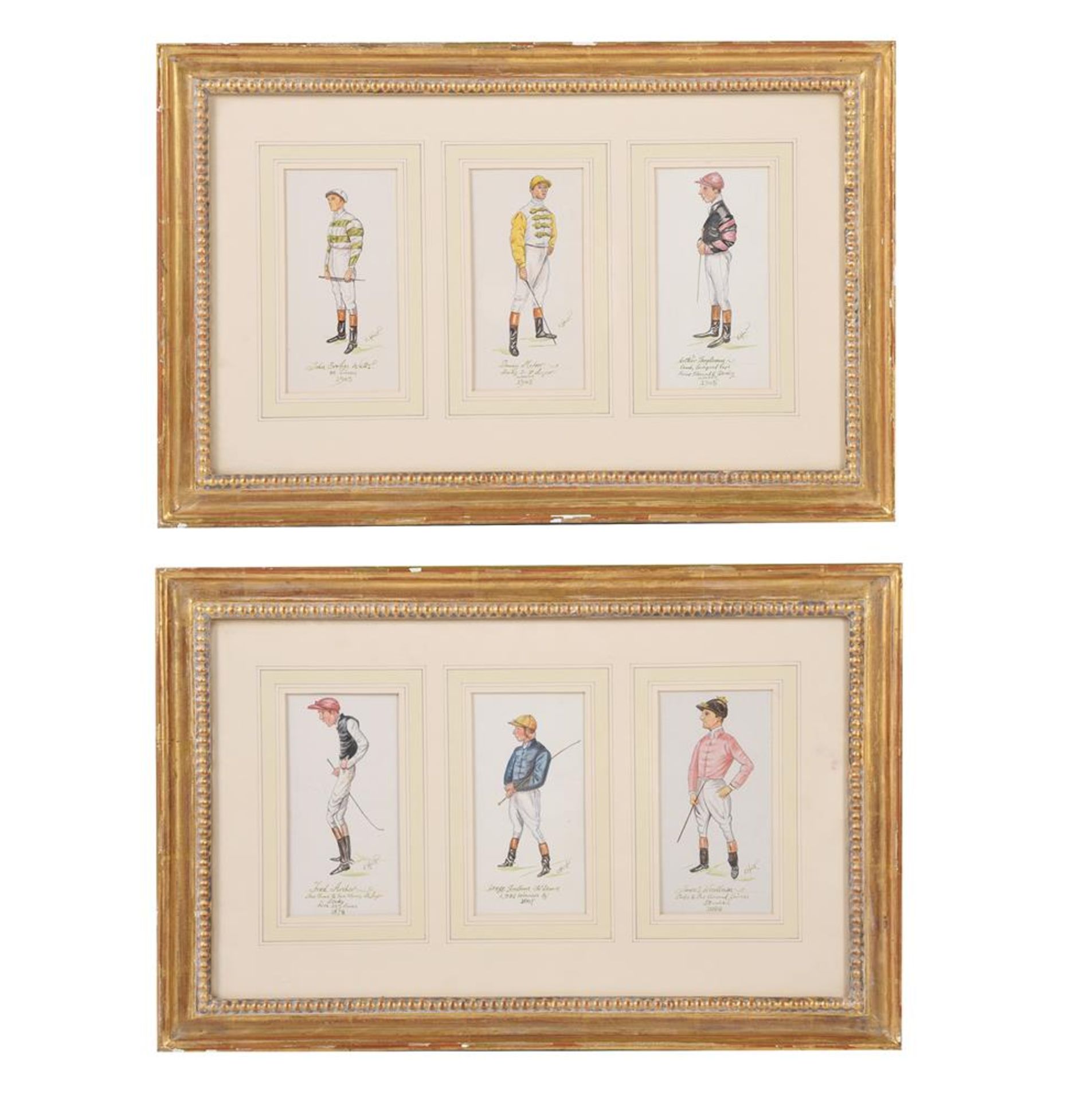 FOLLOWER OF CHARLES HUNT, PORTRAITS OF SIX JOCKEYS (2)