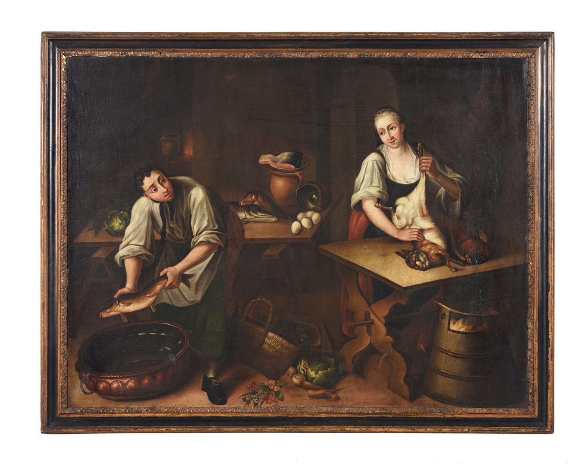 GERMAN PROVINCIAL SCHOOL (18TH CENTURY), A PAIR OF KITCHEN SCENES