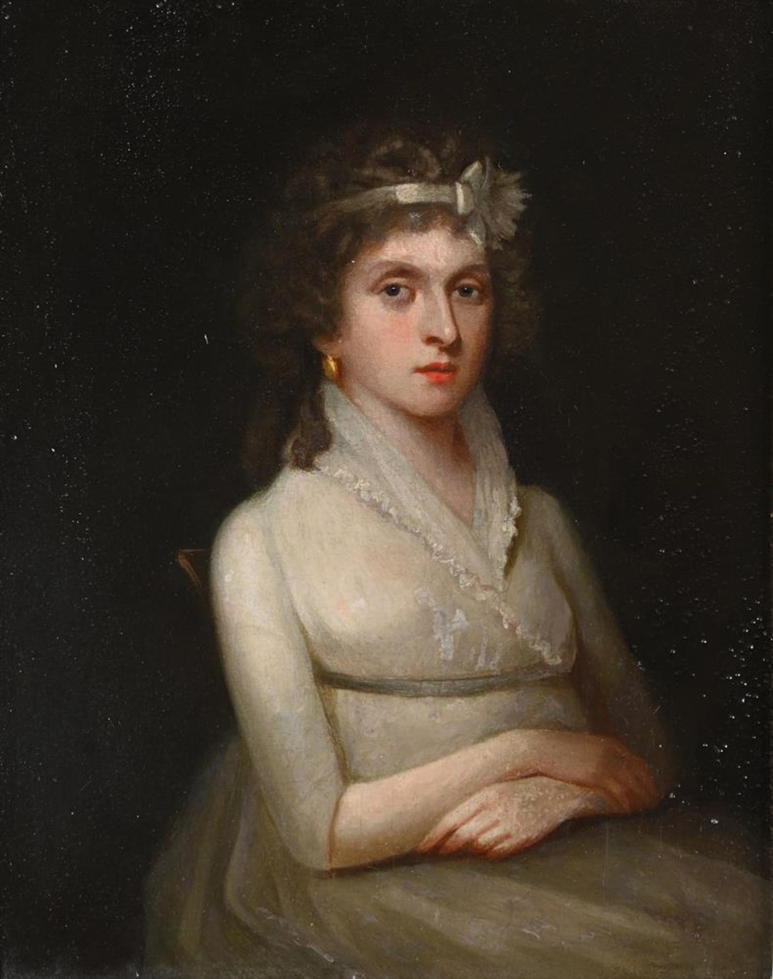 ENGLISH SCHOOL (19TH CENTURY), PORTRAIT OF A REGENCY LADY; PORTRAIT OF A REGENCY GENTLEMAN - Bild 2 aus 4