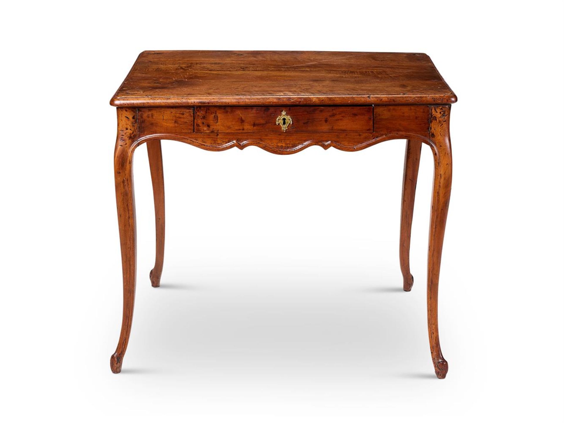 A PROVINCIAL LOUIS XV STYLE FRUITWOOD SIDE TABLE, 19TH CENTURY