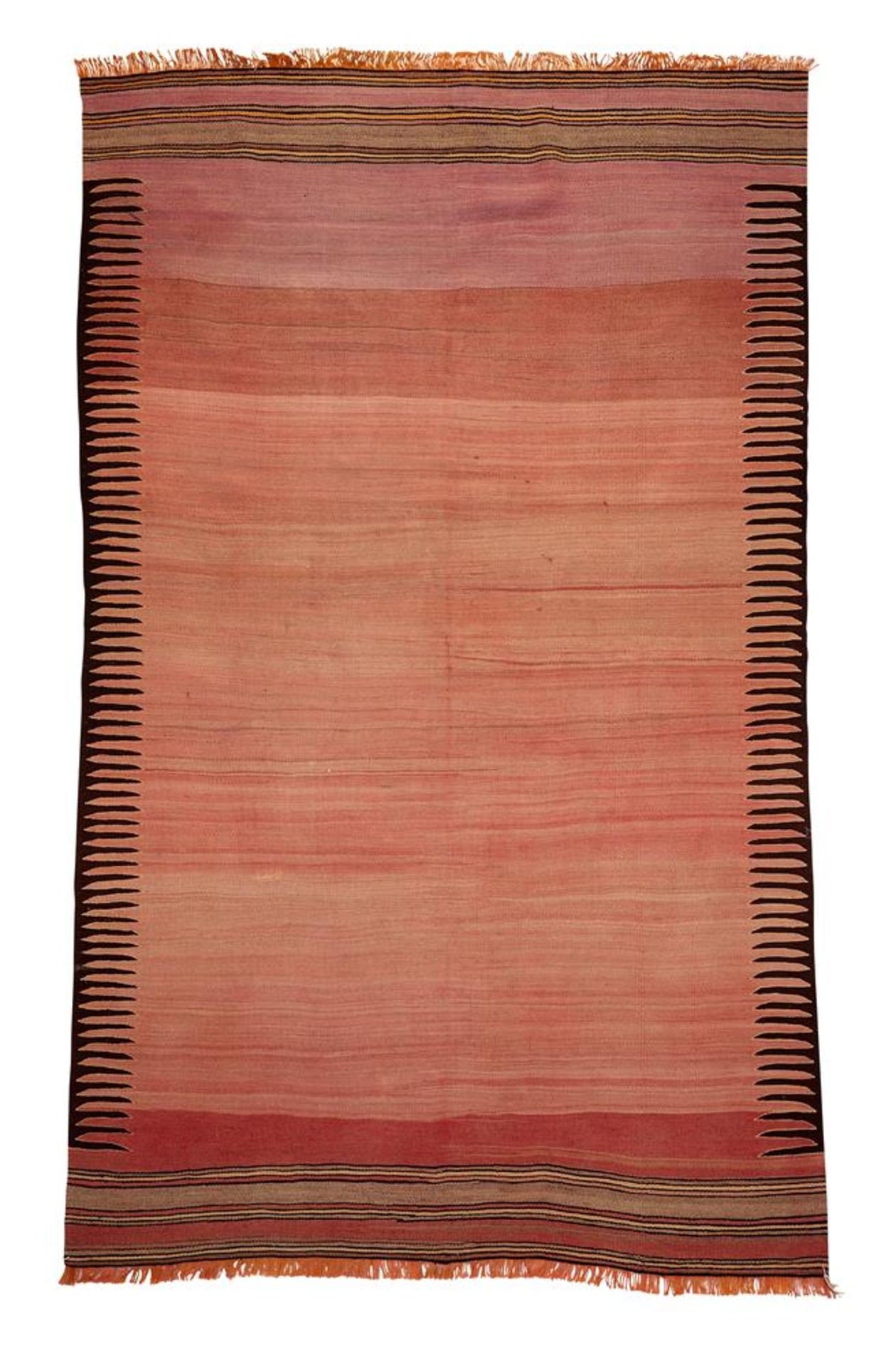 A KILIM RUG WITH PINK GROUND