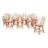 A SET OF EIGHT FRENCH RUSTIC BENTWOOD ARMCHAIRS, MODERN