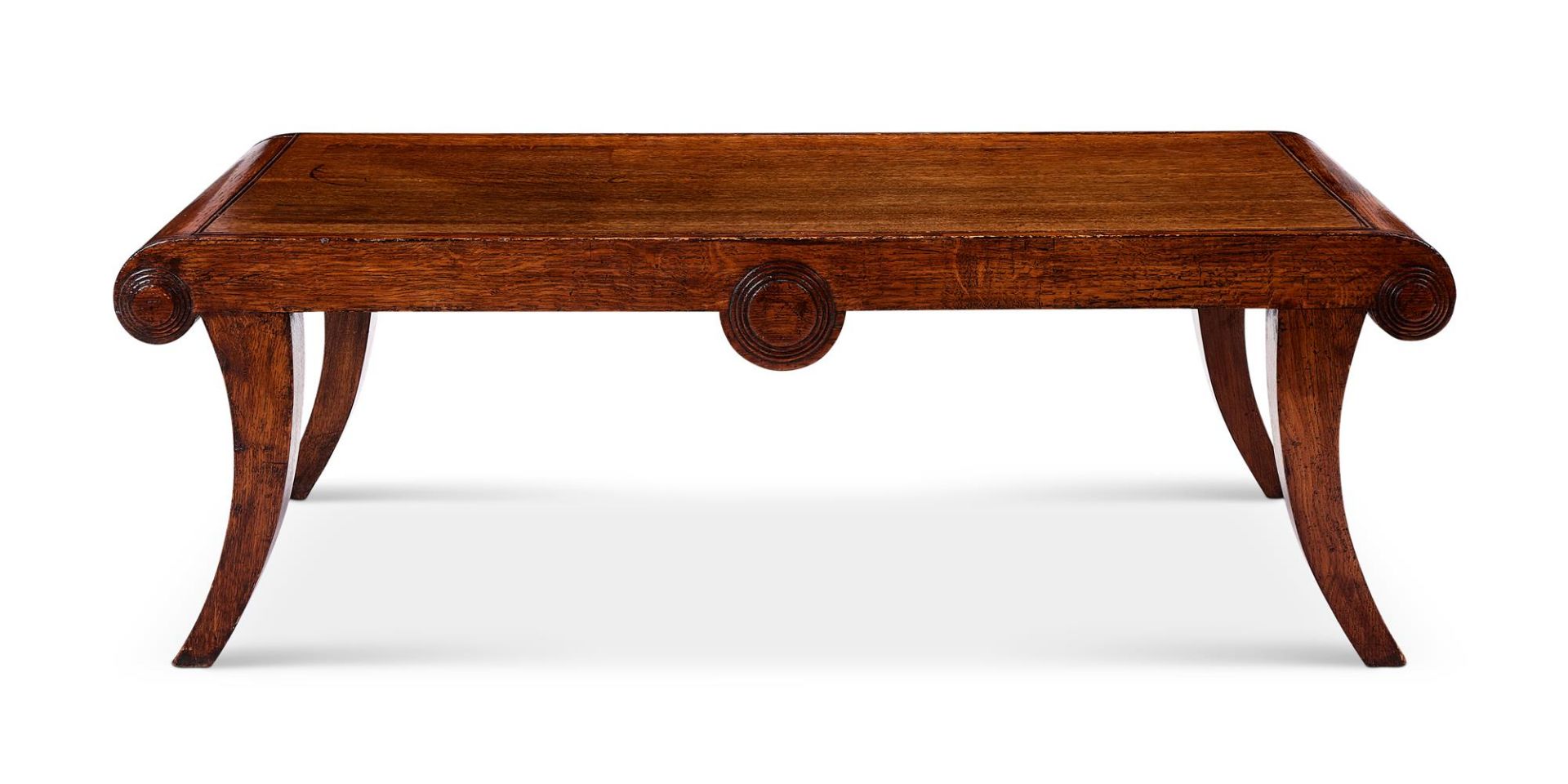 AN OAK BENCH TABLE IN THE REGENCY STYLE, 20TH CENTURY