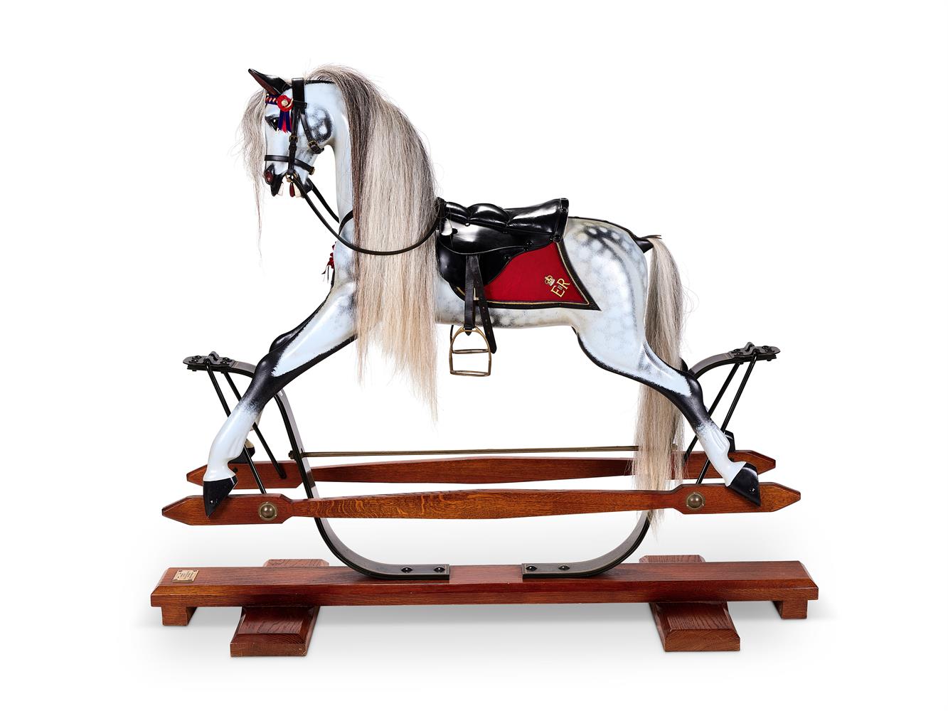 A STEVENSON BROTHERS GOLDEN JUBILEE SPECIAL EDITION COACH-SPRUNG TRESTLE ROCKING HORSE, 2006 - Image 3 of 6