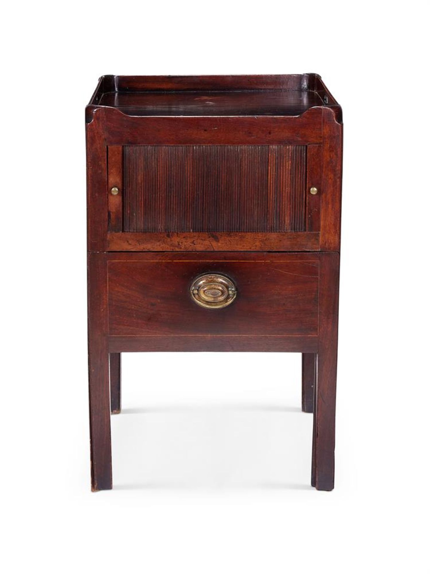 A GEORGE III MAHOGANY TRAY TOP NIGHT COMMODE, LATE 18TH CENTURY