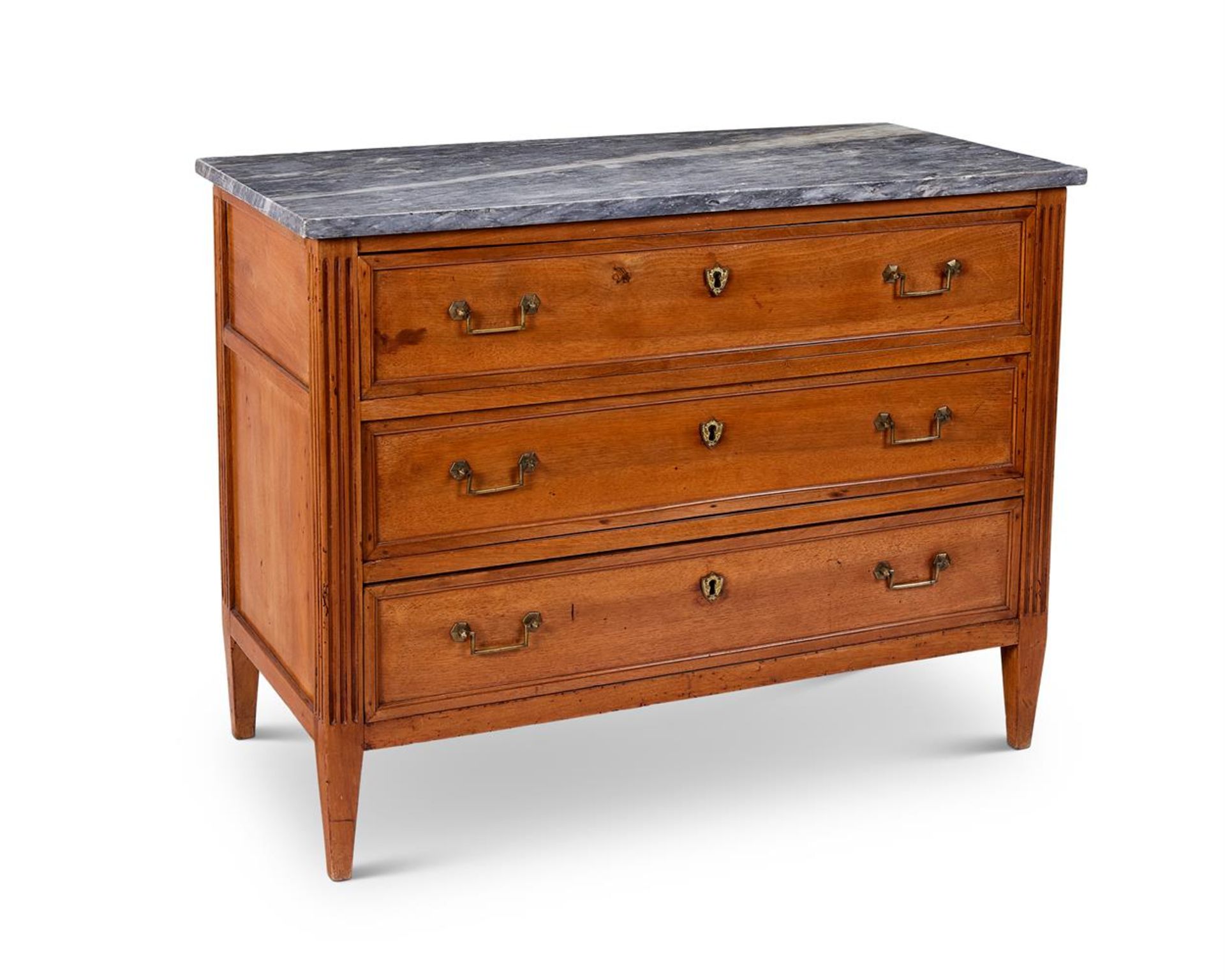 A FRENCH WALNUT COMMODE, 19TH CENTURY