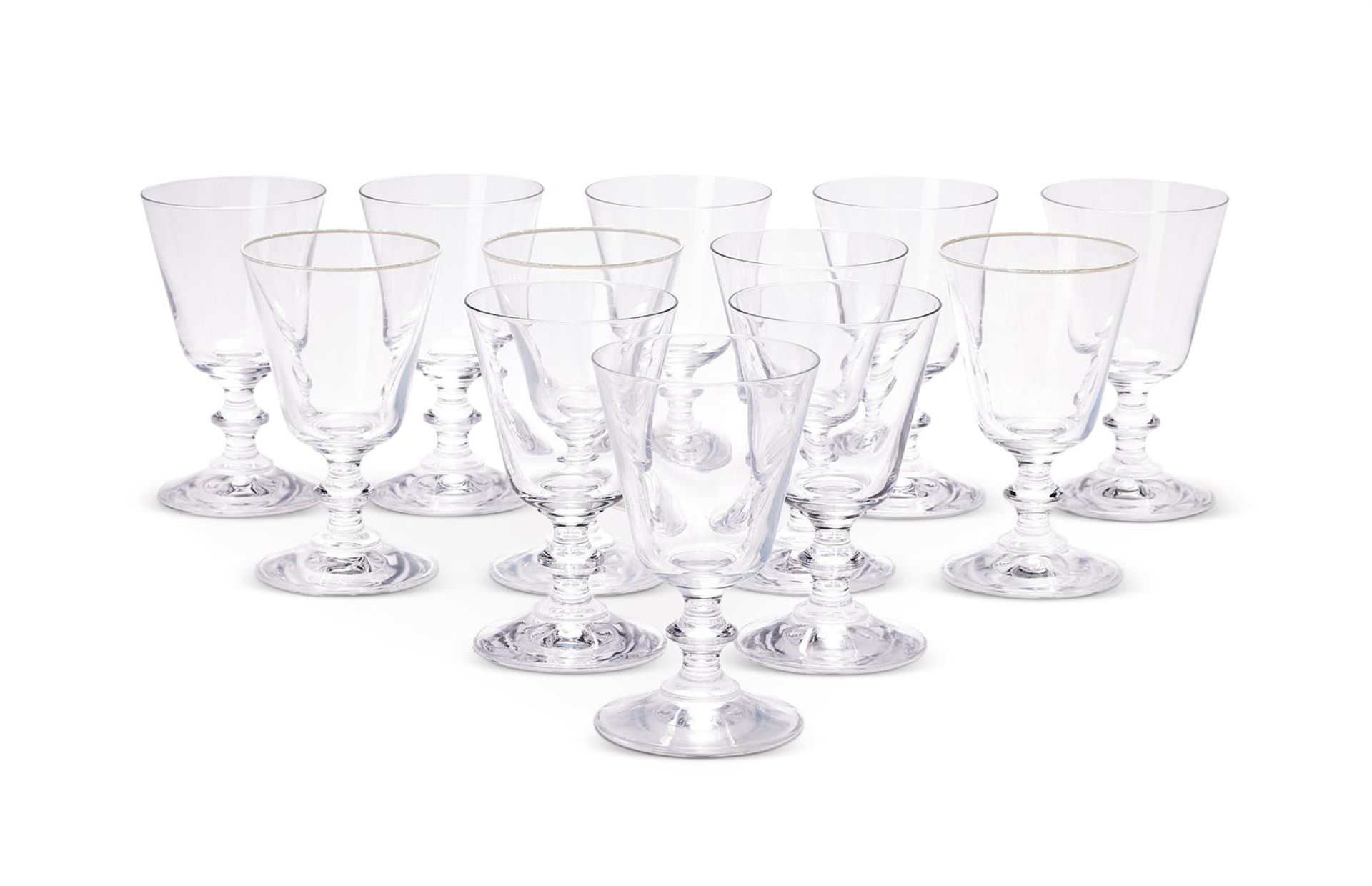 A COMPOSITE SET OF 12 WINE GLASSES, MODERN