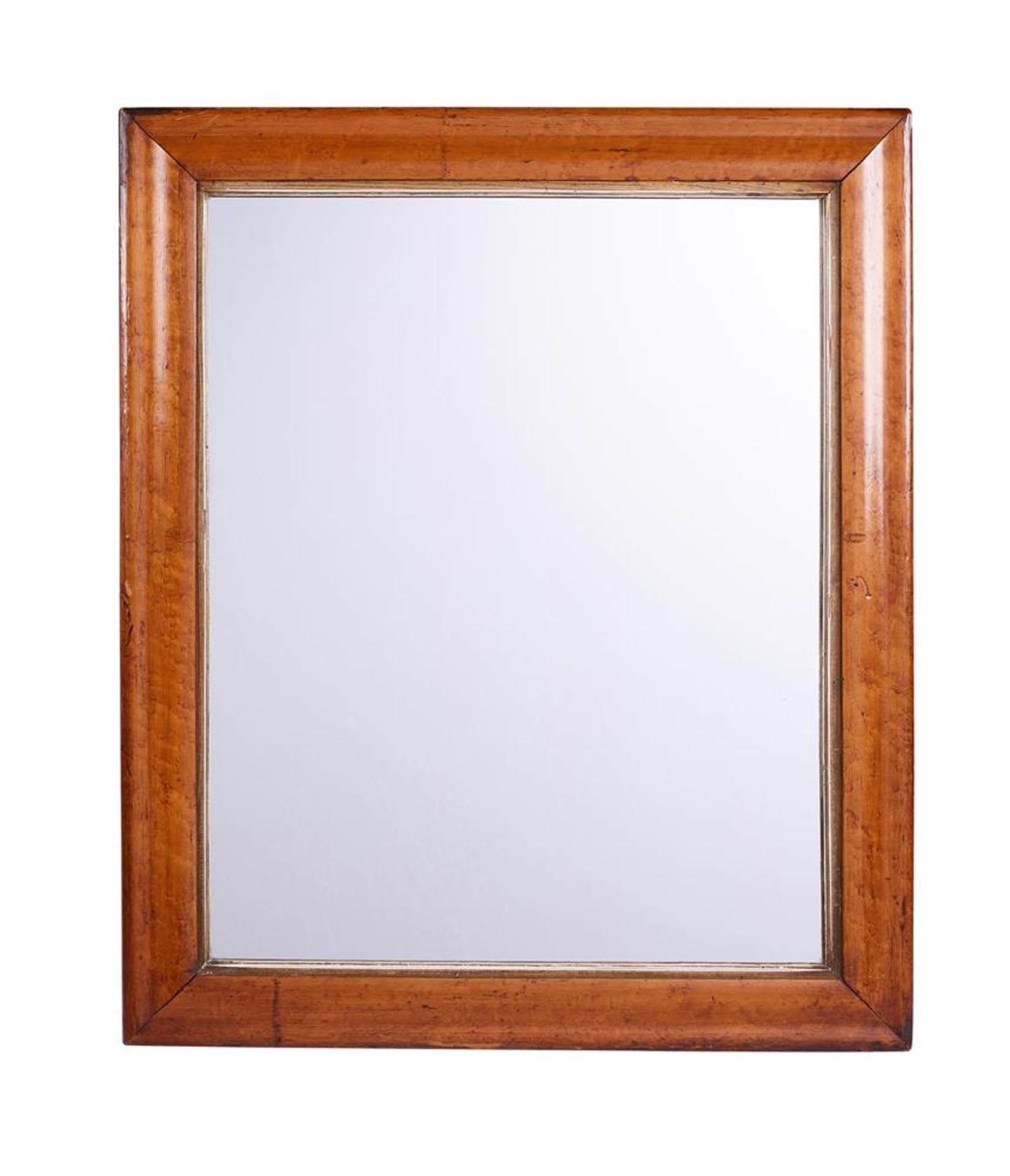 A BURR MAPLE WALL MIRROR