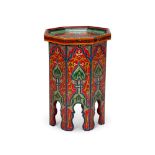 A MOROCCAN PAINTED OCTAGONAL OCCASIONAL TABLE, 20TH CENTURY