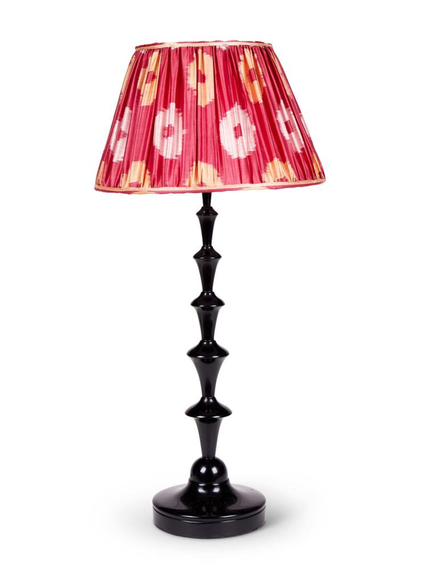 A BLACK CAST RESIN 'BEANPOLE' TABLE LAMP BY MARIANNA KENNEDY