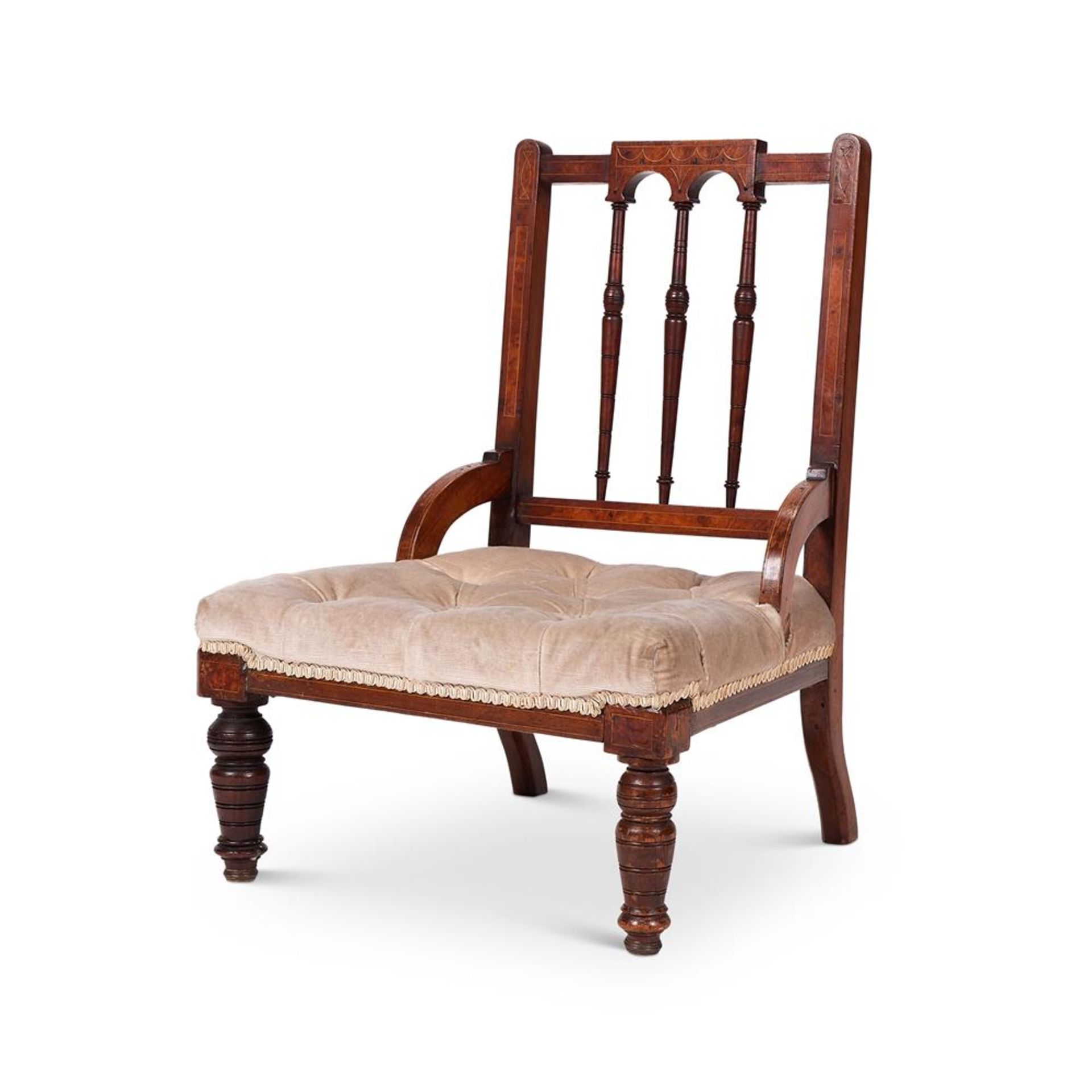 A MATCHED PAIR OF FRENCH WALNUT FAUTEUILS, 19TH CENTURY - Image 2 of 2