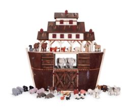 A LIMITED EDITION SHAKER TIN AND WOOD MODEL OF NOAH'S ARK MODERN