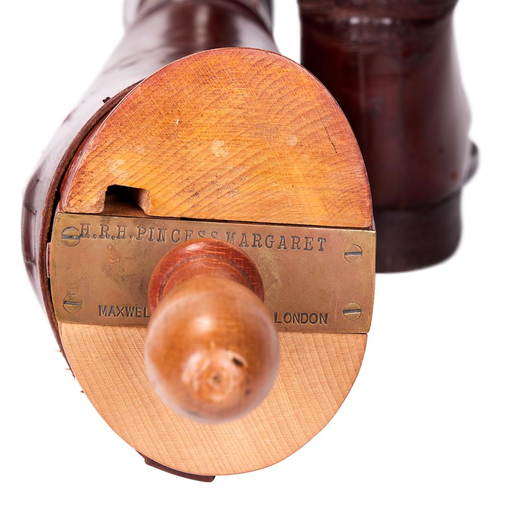 A PAIR OF PRINCESS MARGARET'S BROWN LEATHER RIDING BOOTS BY MAXWELL OF LONDON - Image 2 of 3