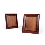 A PAIR OF BURR WOOD CUSHION MOULDED PHOTO FRAMES BY LINLEY
