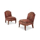 A PAIR OF BANQUETTE SIDE CHAIRS, LATE 19TH CENTURY