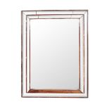 A RECTANGULAR MULTIPLATE MIRROR, 19TH CENTURY