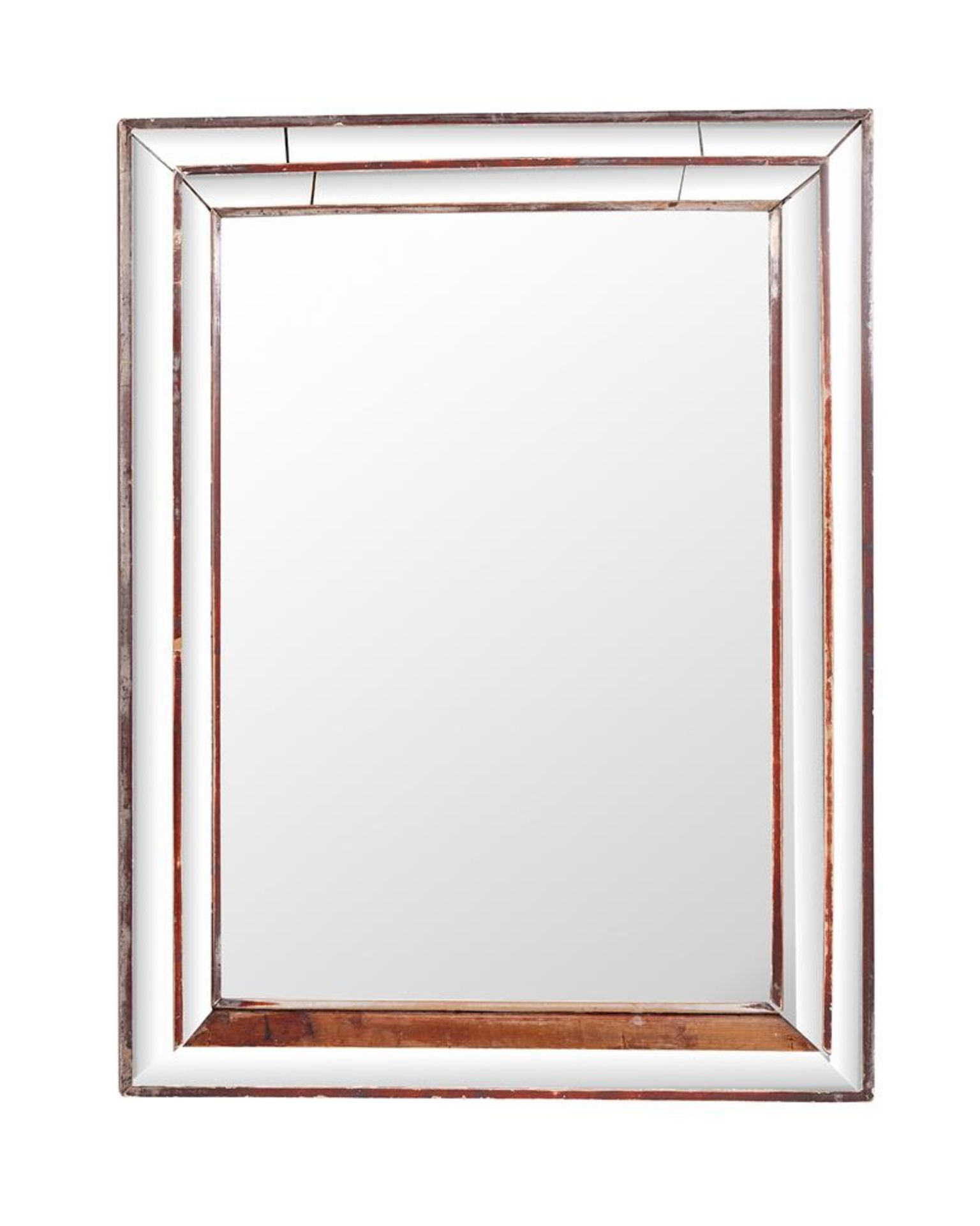 A RECTANGULAR MULTIPLATE MIRROR, 19TH CENTURY