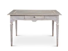 A FRENCH GREY PAINTED SIDE TABLE, 19TH CENTURY