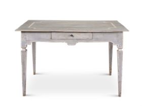 A FRENCH GREY PAINTED SIDE TABLE, 19TH CENTURY