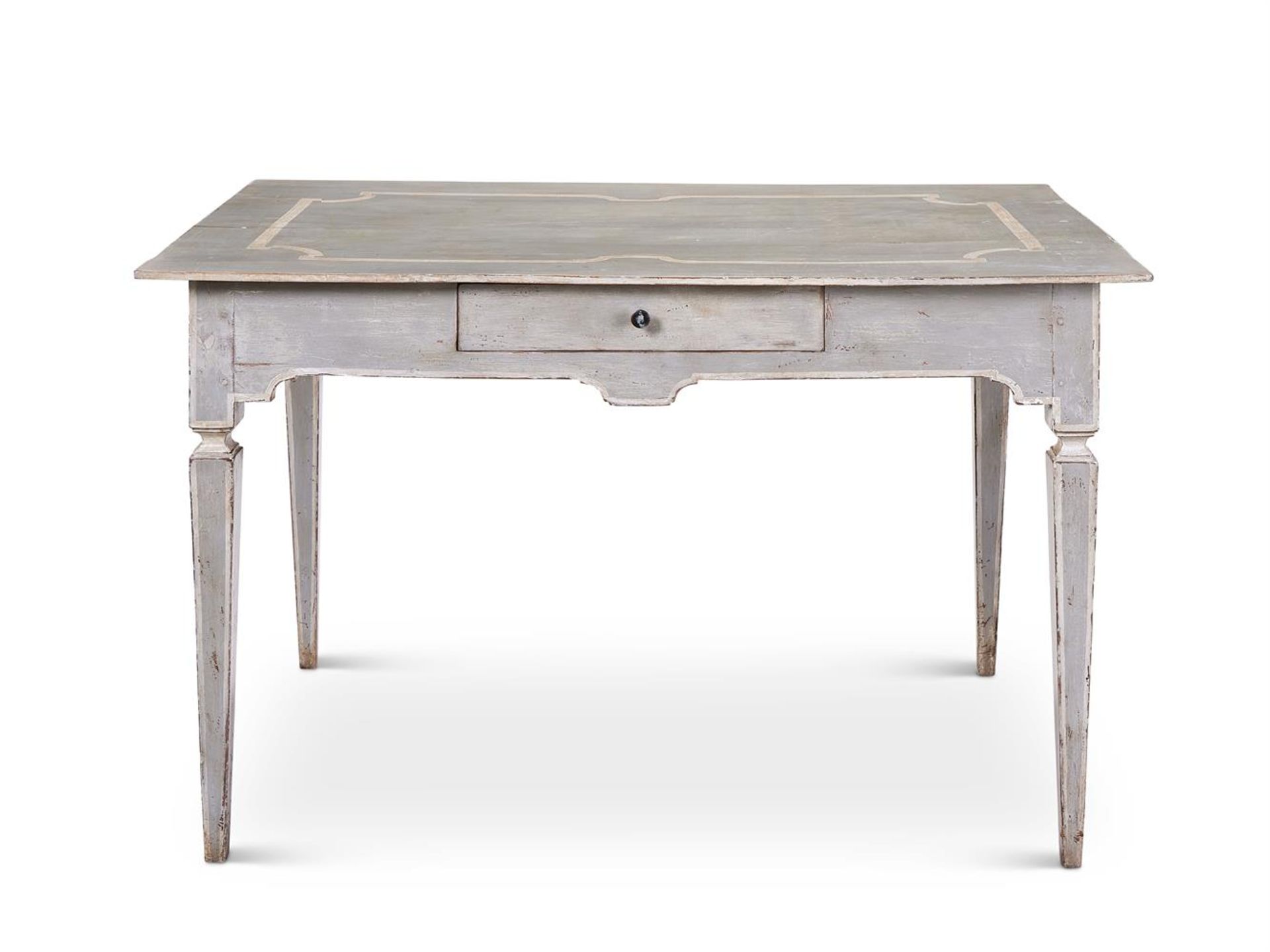 A FRENCH GREY PAINTED SIDE TABLE, 19TH CENTURY