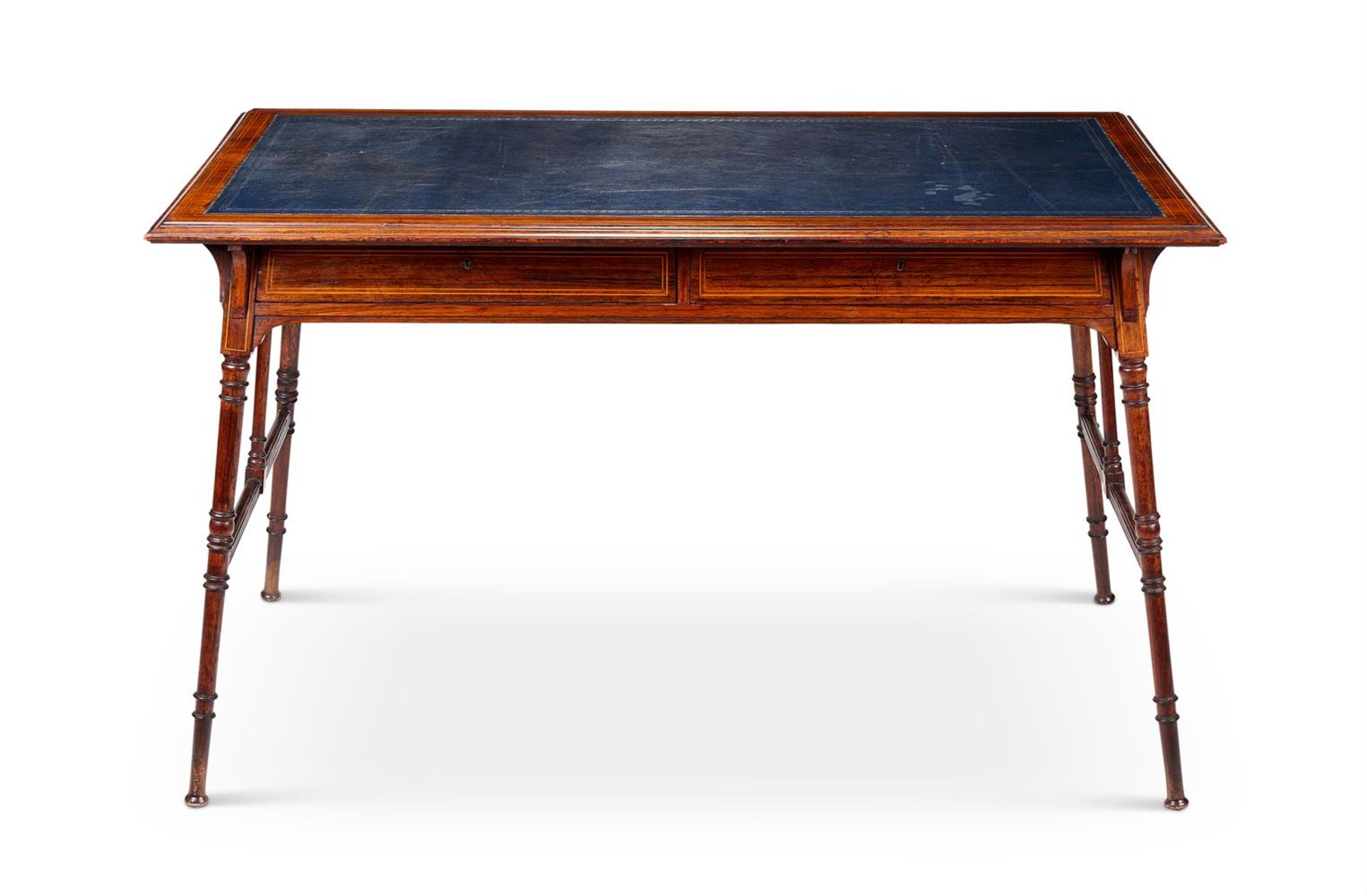 Y A LATE VICTORIAN ROSEWOOD WRITING TABLE, LATE 19TH CENTURY